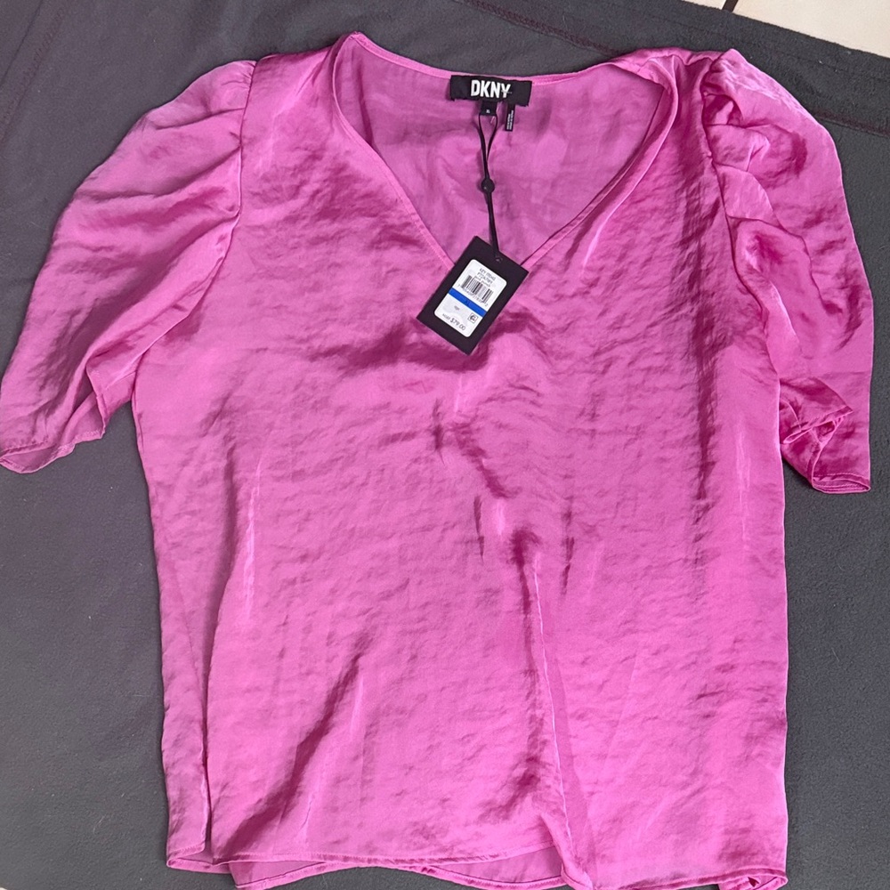 DKNY Women's Vibrant Pink Blouse